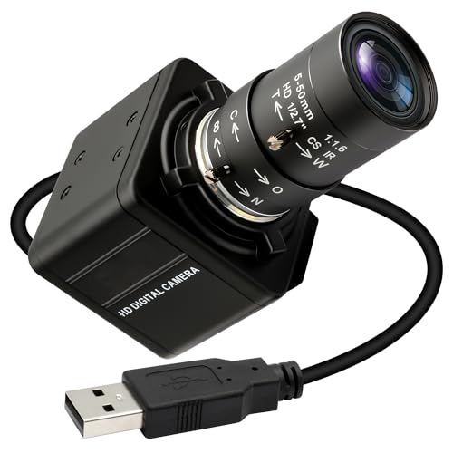 SVPRO Cámara USB de 16 MP con objetivo manual de 5 – 50 mm, zoom óptico 10 veces para ordenador portátil, Max 4656 x 3496, sensor IMX298, cámara industrial Machine Vision para Windows, Linux, Android