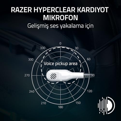 Razer BlackShark V2 X (PlayStation) - PlayStation 5 konsolu için kablolu e-spor kulaklık (250g, kardioid mikrofon, 50mm sürücüler, pasif gürültü engelleme, 3.5mm jak) Beyaz - Görsel 3