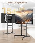 Roulements lourds TV Support pour les téléviseurs 55-100", 165 lbs.. ..mobile grand écran TV chariot, roues de verrouillage, étagère média, gestion de câble et VESA jusqu'à 800x600