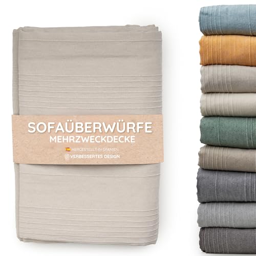 Bettdecke und Mehrzweckdecke für Sofas, beige-weiße Steppdecken.Mehrzweckplaid, Sofabezug, widerstandsfähiger und hochwertiger Stoff. Moderne Tagesdecken 150, 135,90 (Beige, 180 x 280 cm)