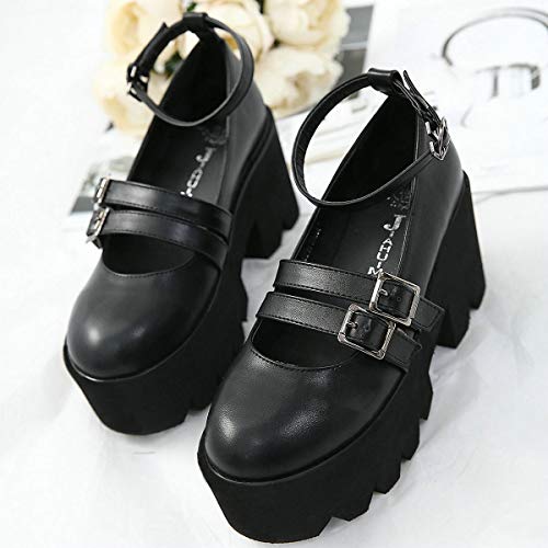 MAVMAX Women's Goth Mary Jane Shoes Buckle Platform Chunky High Heel Punk Gothic Pumps2