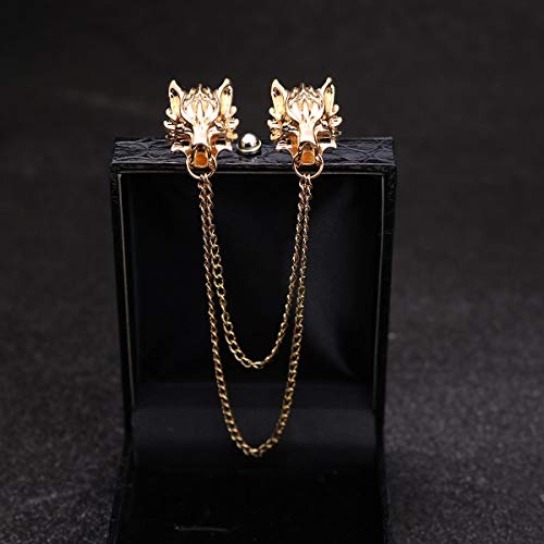 Broche fleur rétro en perle et sa chaîne de mode dorée - 5