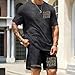 QISSYILY Men's Christian Shirt and Shorts Set Oversized Faith Over Fear T Shirt Washed Religious Bible Verse 2 Piece Outfits(Black,XL)