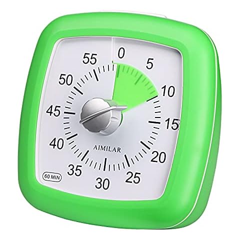 AIMILAR Visual Countdown Timer for Kids - 60 Minute Visual Analog Kitchen Count Down Timer Silent Time Tracker for Toddler ADHD Children and Adults Cooking Meeting Classroom Activity Cover
