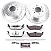 PowerStop Rear Brake Kit For Ford F-150 2004-11 | Lincoln Mark LT 2006-08 - Truck & Tow Carbon Fiber Ceramic Brake Pads + Drilled & Slotted Rotors Upgrade, K1950-36
