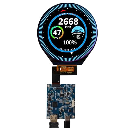 Image of 3.4 inch 800x800 IPS MIPI 330nit Round LCD Screen | and 39 pins H /D Controller Board,Micro USB Power Port
