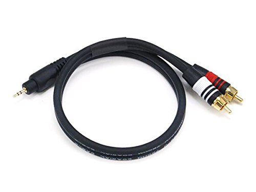 Monoprice 105604 1.5-Feet Premium 2.5-Meters Stereo Male to 2RCA Male 22AWG Cable - Black