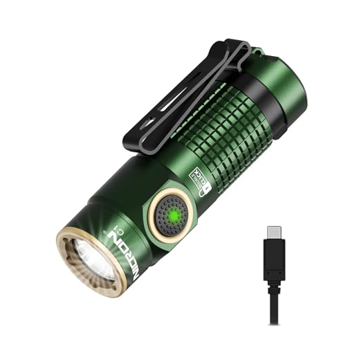 NICRON C1 EDC Flashlight Rechargeable, 1200 High Lumens Type C Charging Pocket Light with Tail Magnet - Small and Powerful Flashlight Dual-Way Clip Portable IPX8 Waterproof for Camping and Daily Use