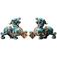 Amazon.co.jp: Geyaziu貔貅 一対 ペア ヒキュウ 風水 置物 招財 金運