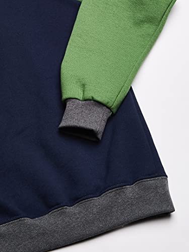 Fruit of the Loom boys Fleece Sweatshirts, Hoodies, Sweatpants & Joggers Shirt, Sweatshirt - Navy/Green, XX-Large US2