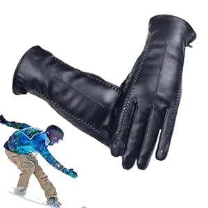 Gants d'hiver pour femmes - 23 cm/9,06 pouces | Cuir doublé | Chauffe-mains à écran tactile pour la conduite, le cyclisme, le quotidien, les déplacements domicile-travail, le vélo, l'équitatio