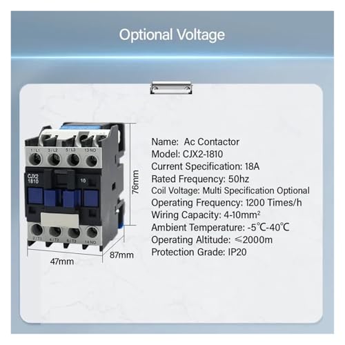 Contacteur triphasé 18 A pour circuit de commande AC 220V 3P