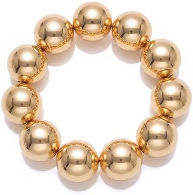 Multicolor Chunky Beaded Bracelet for Women, 20mm Round Bead Bracelet