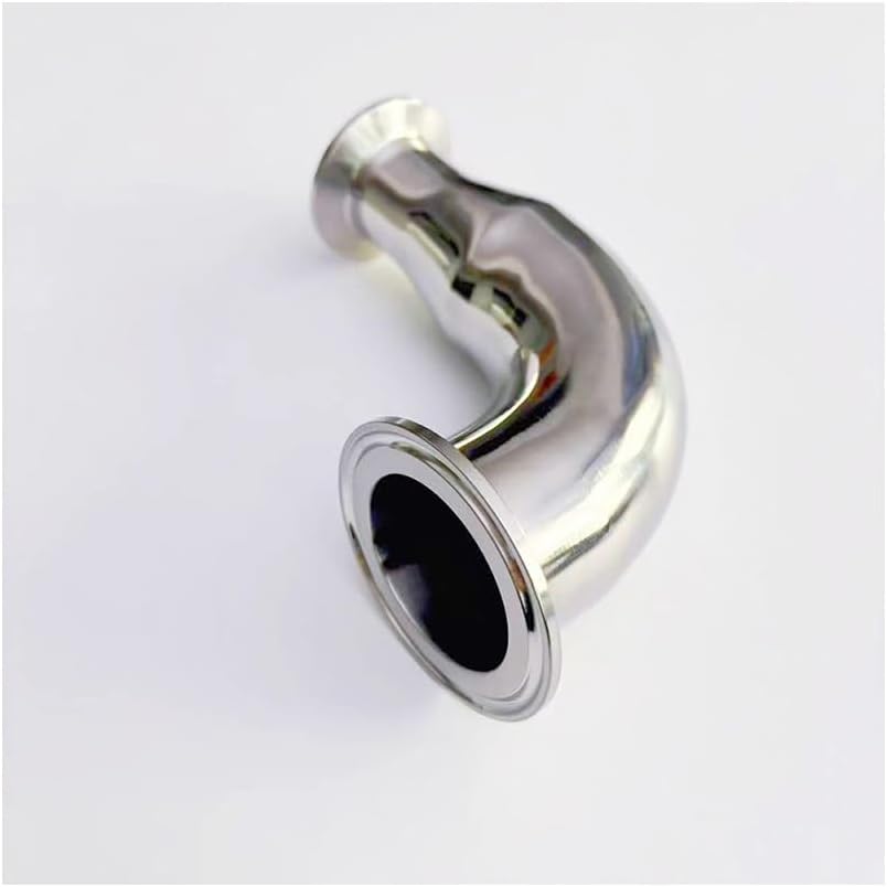 Sanitary Tri-Clamp Reducing Elbow, SS304 Polished Variable Size Elbow Fitting, Homebrew Pipe Connector for Fluid Transportation, 1PC(TC91 to TC64)