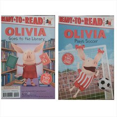 Paperback Olivia Goes to the Library and Olivia Plays Soccer (Two-in-one Book) Book