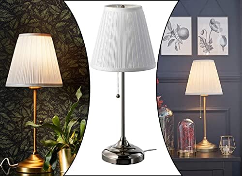 tradefirst 55CM ÅRSTID Table Lamp Nickel Plated White Pull Chain Switch, Bedside Lamps, Table Lamps for Living Room Home Office, Home Improvement, Home Decor