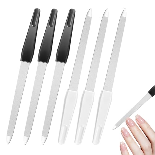6 Pack Metal Nail File,nail files for natural nails,Professional Nail Files for Natural Nails,Double Sided Sapphire Grit for Shaping Styling Gel and Acrylic Nails,ails Accessories Tools for Home Salon