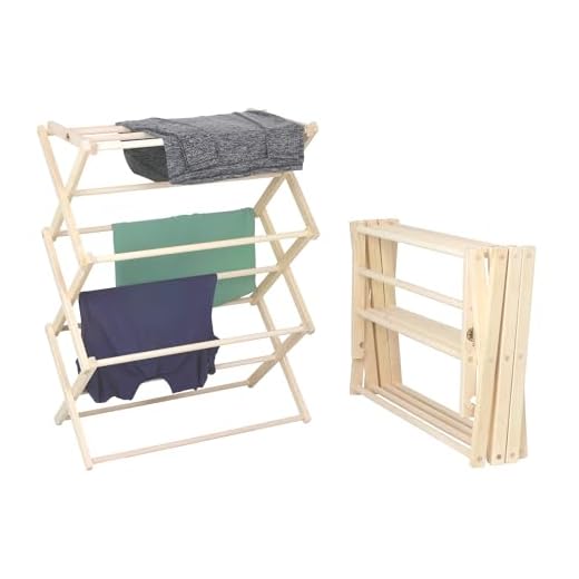 Pennsylvania Woodworks Premium American Maple Clothes Drying Rack - Handcrafted in Pennsylvania - Solid Wood Construction, Collapsible, Eco-Friendly Laundry Solution (Medium)