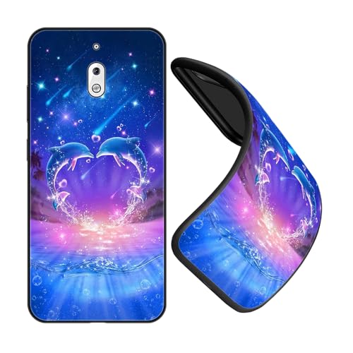 JEZSTHAI Schutzhülle Kompatibel mit Handy Nokia 2.1 Hülle Silikon Muster Design Handyhülle,Ultra Dünn Weiche Fallschutz Stoßfeste Anti-Kratzt Rückseite Bumper Hülle,B03