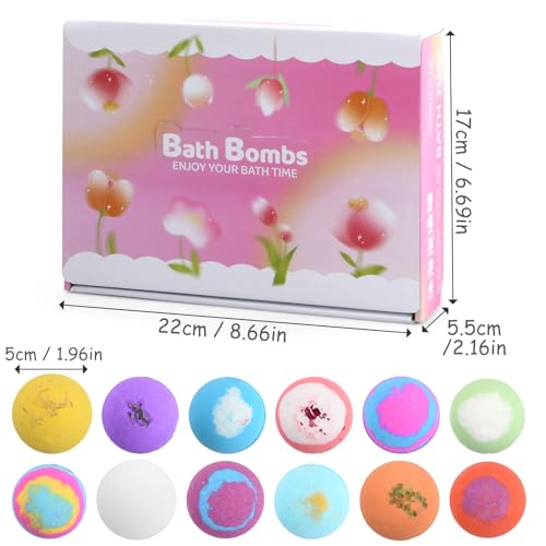 Focenat 12 Piezas Bomba de Baño Set de Regalo con Juguetes Sorpresa, Animales Marinos, Naturales Bombas de Baño de Burbujas para Niños, Sales de Baño, Regalo para Niñas Niño Amigas Mujer (A) - imagen 3