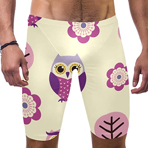 Maillot de bain long homme violet à motif chouette taille XL