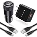 USB C Fast Charger Set, Quick Charge 3.0 Charger kit, Dual USB Rapid Car Charger + Wall Plug with 2Pcs Type C Cable 6ft Compatible Samsung Galaxy A50/A80/S10e/S10/S9/S8, Note 10+ 10 9 8, LG Stylo 5 4