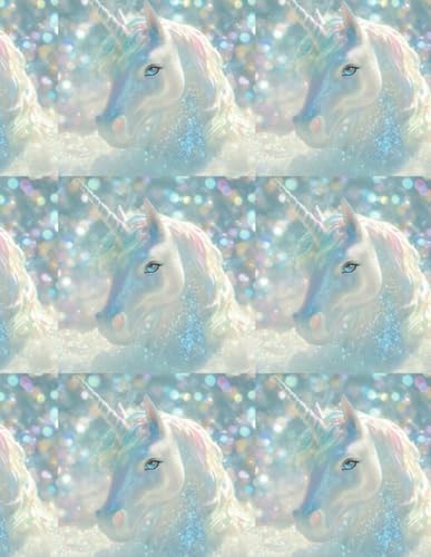 Iridescent Unicorn Notebook/Journal: 8.5X11 inches and 150 ruled pages