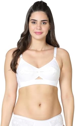VSTAR Queen U Black CLR Soft Cotton Bra for Women | Wirefree, Single Layered Seamed Cups | Adjustable Straps | Comfy Non Padded Bra 32 | Cool Grey