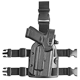 WARRIORLAND Drop Leg Holster for Glock 17/19 Gen 3-5, 22/23/31/32 Gen 3-4, 19X/44/45 with TLR-1/HL – Level II Retention Duty Kydex Holster, Optic Cut, Adjustable Polymer Platform, Right Hand