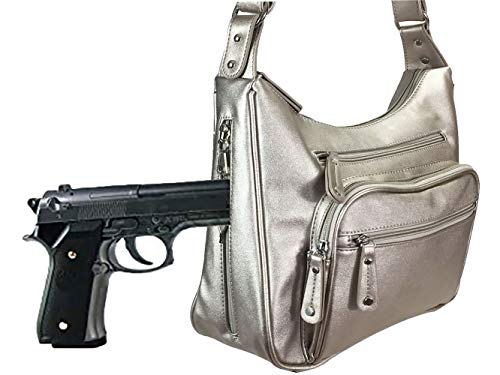 Image of Concealed Carry Hobo Bag Locking Crossbody Bag with Built-in Credit Card Slots