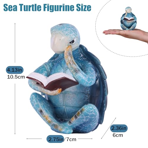Figura Decorativa Tortuga de Mar en Resina Teal miniatura 3