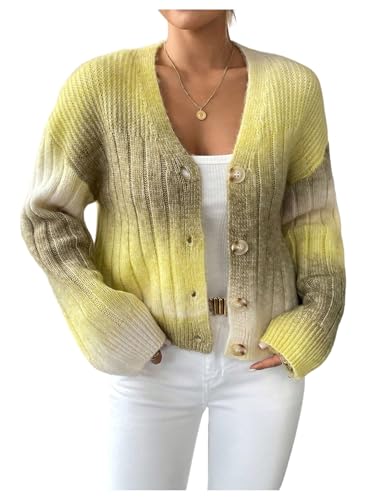 Image of MakeMeChic Women's Long Sleeve Drop Shoulder Thick Button Down Short Cardigan