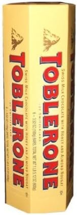 Toblerone Swiss Milk Chocolate with Honey and Almond Nougat - 6 Bars