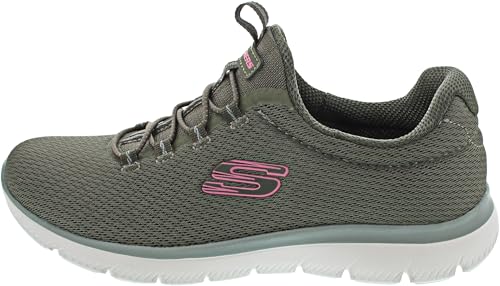 Skechers Donna Summits - Summer Blush Sneaker In Oliva, Taglia 39, Vegan, Lavabile In Lavatrice