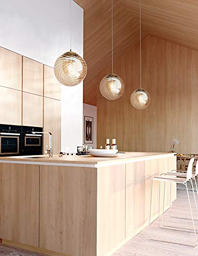 Sospensione in Metallo Oro con Vetro Ambra