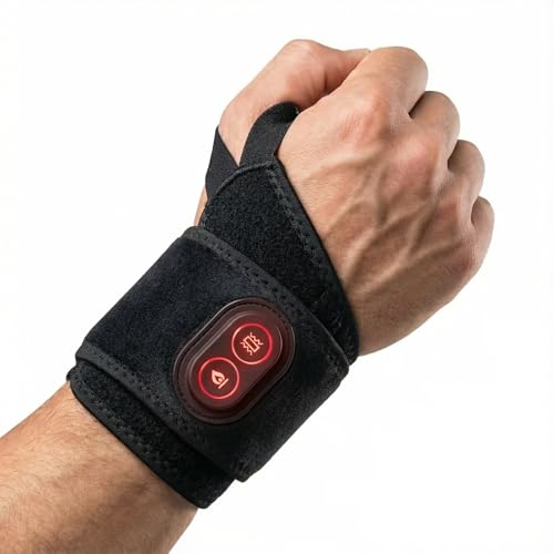 BECANNA Cordless Heating Massage Wrist Strap 3000mAh Battery,Hand Arthritis,Wrist Pain