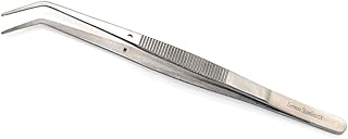 Dental College Pliers Serrated Tip Tweezers, For Professional Use Surgical Dental Forceps Diagnostic Dental Tool With Grooved Handle Surface - Made of Stainless Steel for Oral Care With Angled Beak