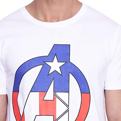 Image of Marvel Men Round Neck Short Sleeves Knitted T-Shirt