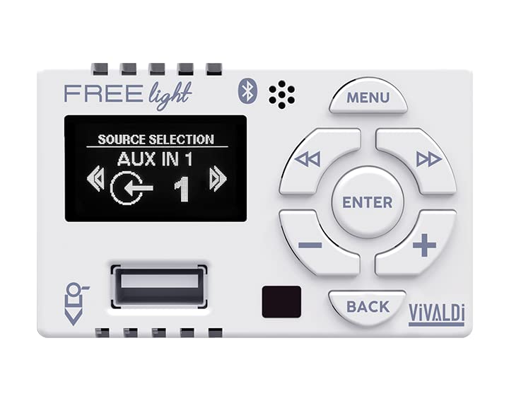 Vivaldi Giove FREELIGHT - Amplificatore compatto per 503 con lettore USB e BLUETOOTH integrati (Bianco)