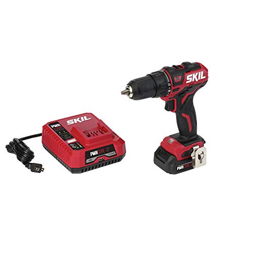 SKIL PWR CORE 12 Brushless 12V 1/2 Inch Cordless Drill Driver Includes 2.0Ah Lithium Battery and PWR JUMP Charger - DL529002