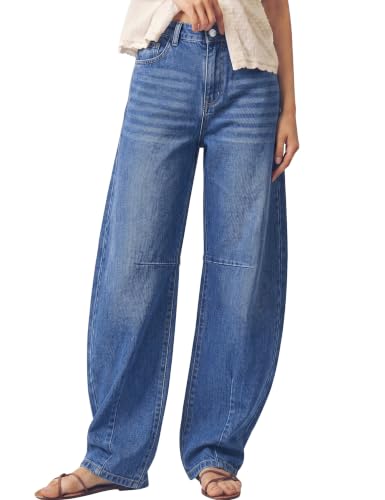 luvamia Denim Pants for Women Cute Cowgirl Outfits Classic Blue Size Medium