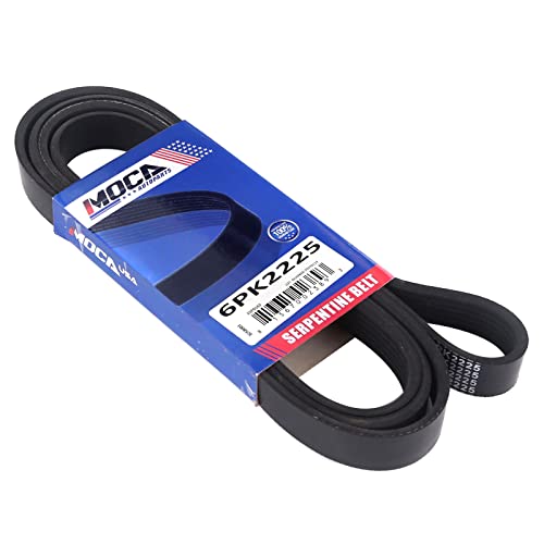Image of MOCA 6PK2225 EPDM Serpentine Belt Fits 99-07 for Chevrolet Express 1500 4.3L & 12-15 for Mercedes-Benz ML350 3.5L & 99-10 for GMC Savana 1500 4.3L & 12-17 for Jeep Wrangler 3.6L