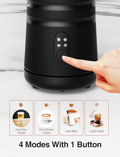 Image of Milk Frother, Mirdred 4-in-1 Milk Steamer and Frother, Hot & Cold Foam Milk Warmer with Temperature Control, Auto Shut-Off Frothers for Coffee, Latte, Cappuccino, Macchiato