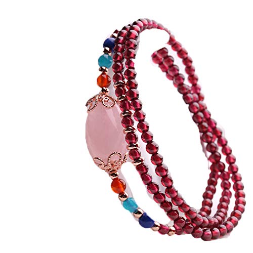 Bracelet en grenat rouge et cristal rose pour sublimer vos tenues de soirée
