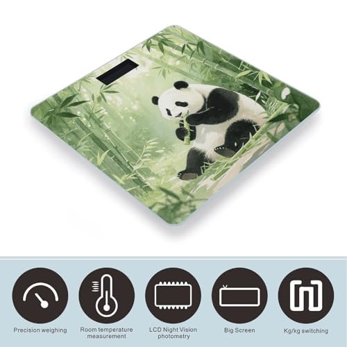 Báscula digital de baño con vidrio templado y pantalla LED miniatura 3