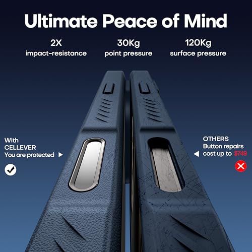 CellEver Strong Magnetic for iPhone 16 Pro Max Case with Camera Control Capture Button [Camera Protection] [Military Drop Protection] [Compatible with MagSafe] Slim Translucent Matte Cover, Navy Blue by CellEver - Used condition - Image 4