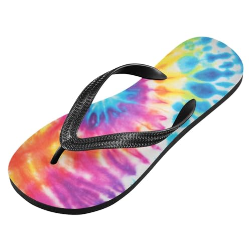 Women's Flip Flop Sandals Casual Summer Sandal, Mens Flip Flops for Beach Outdoor-Tie Dye Rainbow Print2