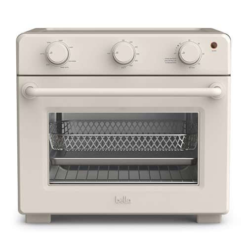 bella Air Fry Toaster Oven, 7 Preset Cooking Options, Dishwasher-Safe EverGood Coated Trays Included, 60-Minute Auto Shutoff w Audible Timer, Power Indicator Light, 1700 Watt, Oatmilk by BELLA - Used condition - US$93.59