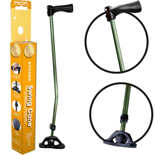 Dynamo Swing Cane Ultimate Grip for Ultimate Support. Ergonomic Comfort, All Day Long. Designed for Stability, Built for Safety. Reliable Every Step of The Way. (Green)
