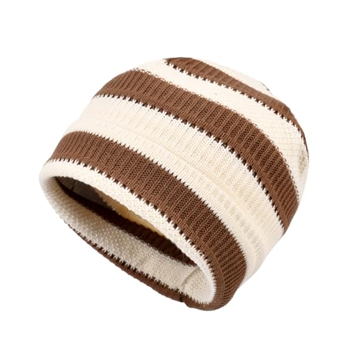 Gorro de invierno de punto con forro suave para niños de 1 a 8 años de edad y niñas, marrón, 1-8 años